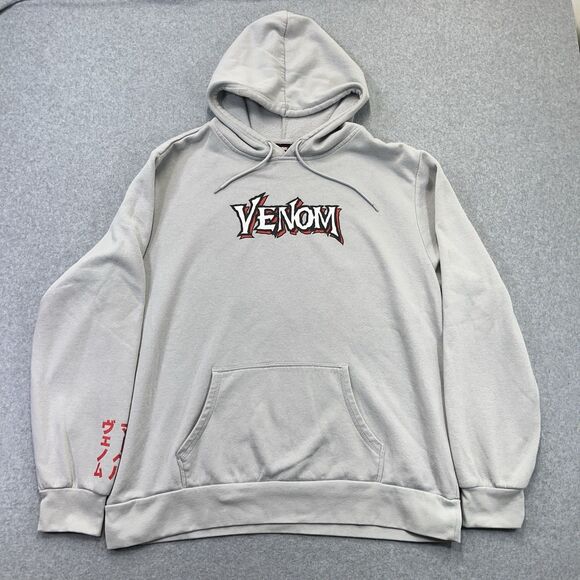 Venom Marvel Hoodie Mens 2XL XXL Gray Japanese Comic Spiderman Pullover READ - Picture 2 of 10